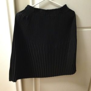 Pleated black sheer skirt